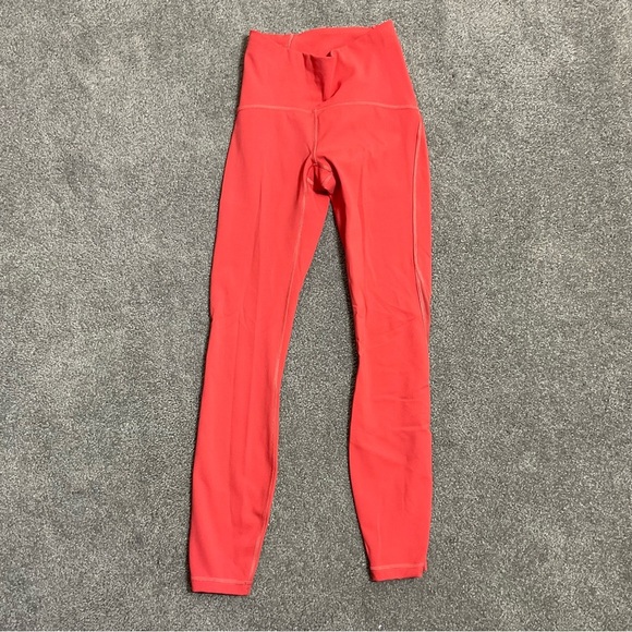 Lululemon Train Time HR Tight 25‘’ size：2 Poppy Coral - Picture 2 of 9